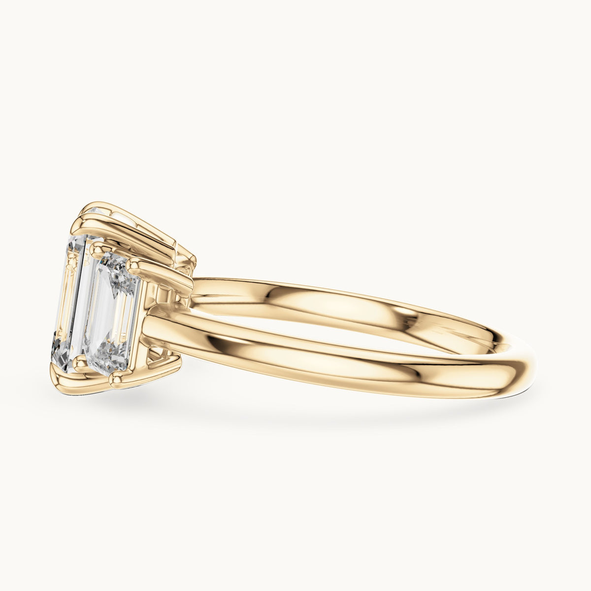 Emerald cut lab-grown diamond cluster ring in 14K yellow gold, 3.00 CT TW, view 3