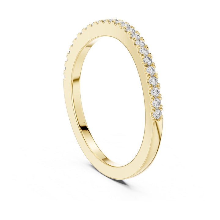Round Cut Lab Grown Diamond Half Eternity Band, 0.22ct Total, Solid Gold