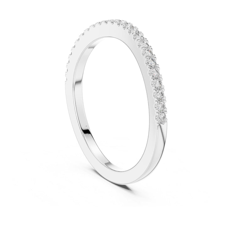 Round Cut Lab Grown Diamond Half Eternity Band, 0.22ct Total, Solid Gold