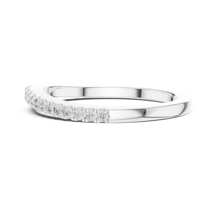 Round Cut Lab Grown Diamond Half Eternity Band, 0.22ct Total, Solid Gold