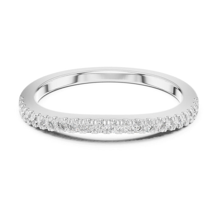 Round Cut Lab Grown Diamond Half Eternity Band, 0.22ct Total, Solid Gold