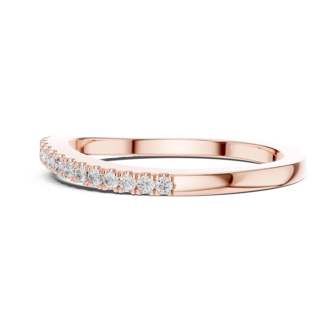 Round Cut Lab Grown Diamond Half Eternity Band, 0.22ct Total, Solid Gold