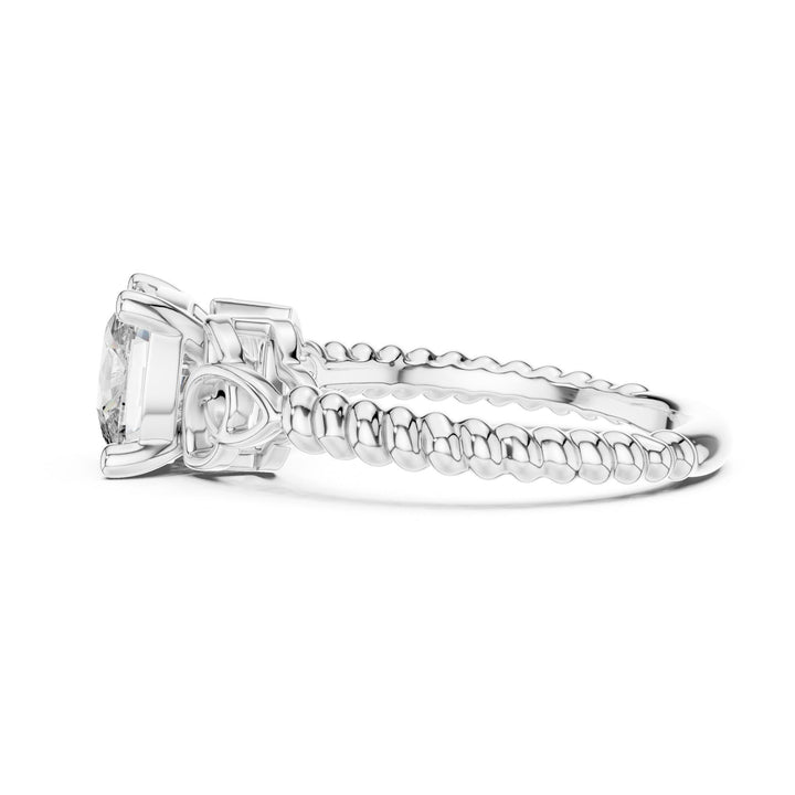Cushion Cut Lab Grown Diamond Solitaire Ring, 2.43ct Total, Solid Gold