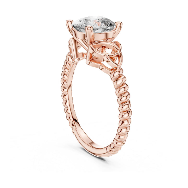 Cushion Cut Lab Grown Diamond Solitaire Ring, 2.43ct Total, Solid Gold