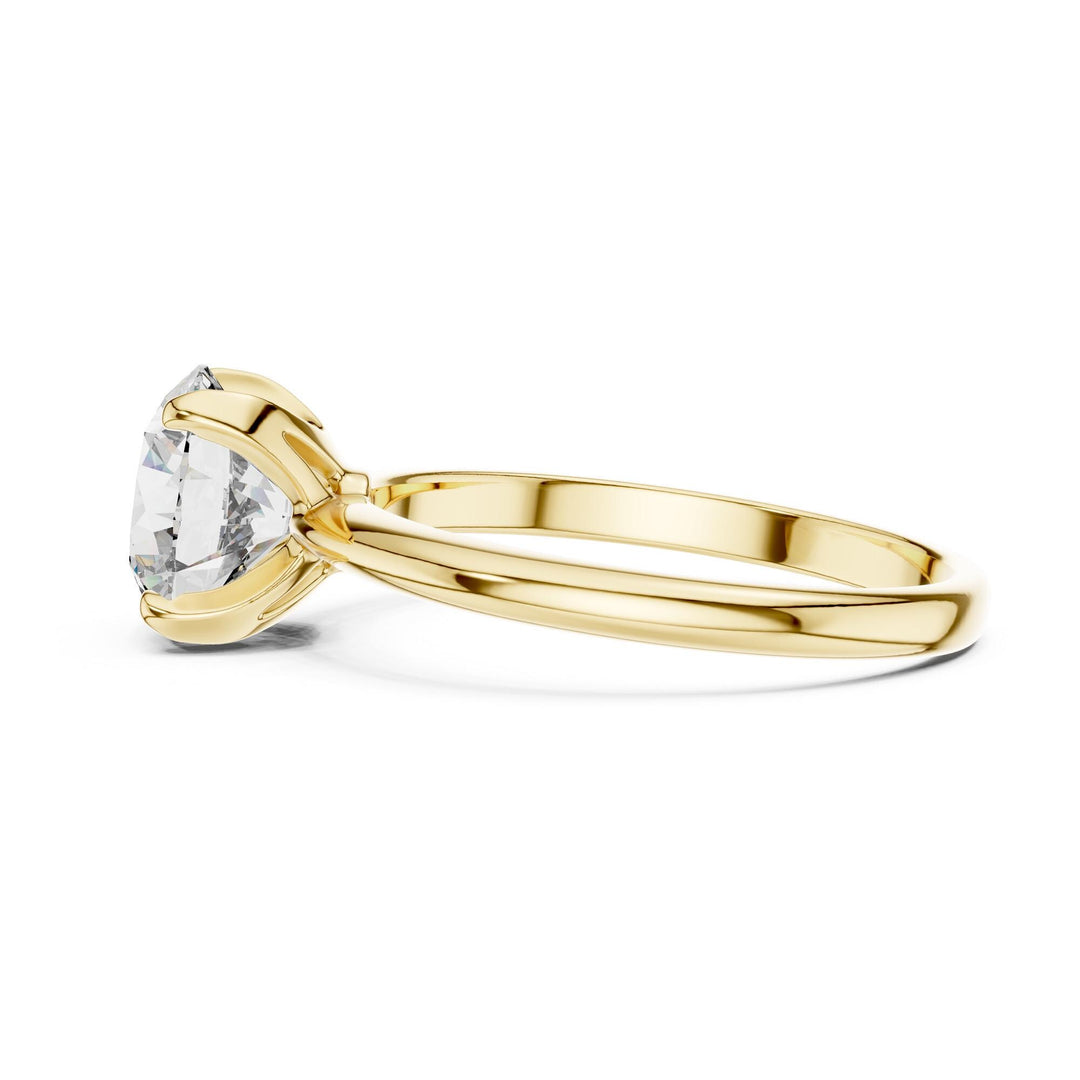 Round Cut Lab Grown Diamond Solitaire Ring, 1.50ct Total, Solid Gold