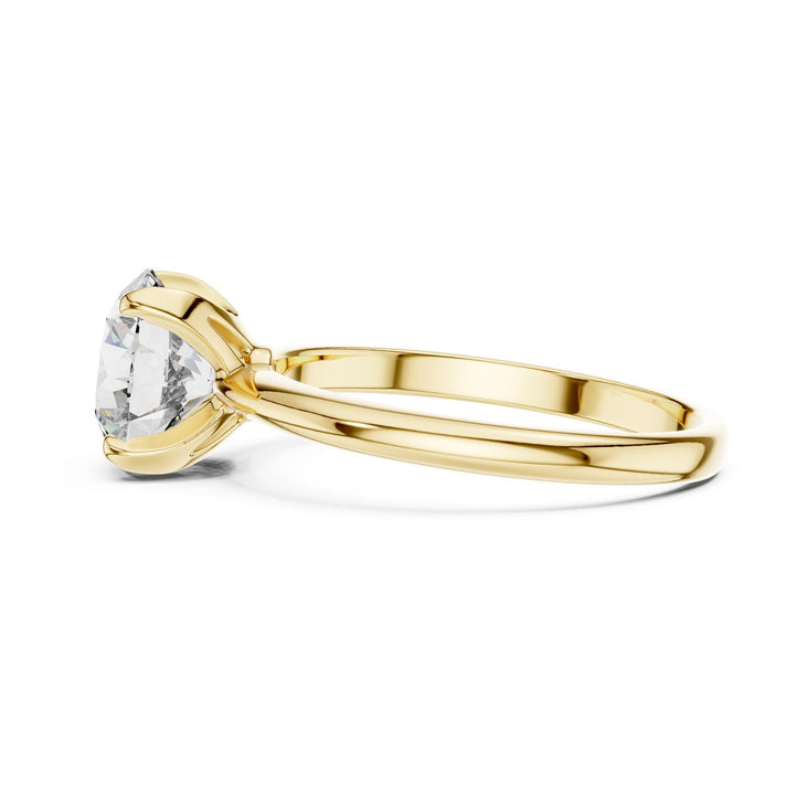 Round Cut Lab Grown Diamond Solitaire Ring, 1.50ct Total, Solid Gold