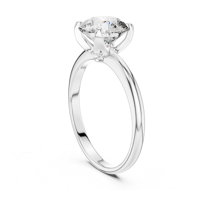 Round Cut Lab Grown Diamond Solitaire Ring, 1.50ct Total, Solid Gold