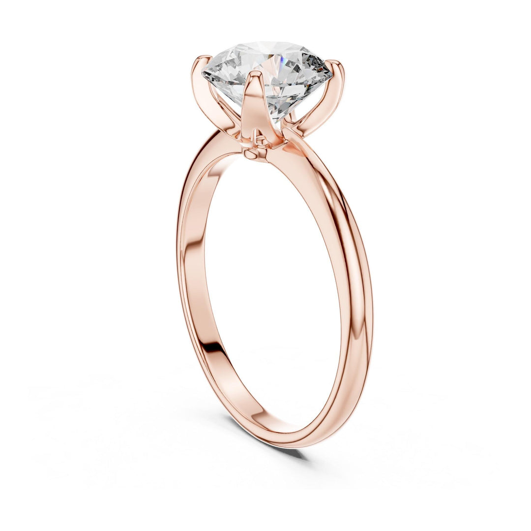 Round Cut Lab Grown Diamond Solitaire Ring, 1.50ct Total, Solid Gold