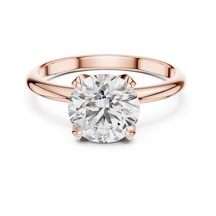 Round Cut Lab Grown Diamond Solitaire Ring, 1.50ct Total, Solid Gold