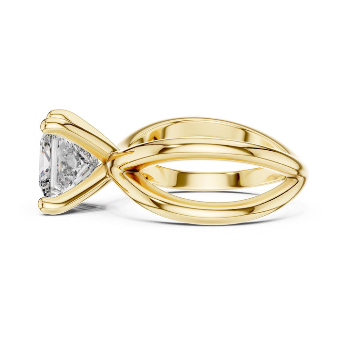 Princess Cut Lab Grown Diamond Solitaire Ring, 3.00ct Total, Solid Gold