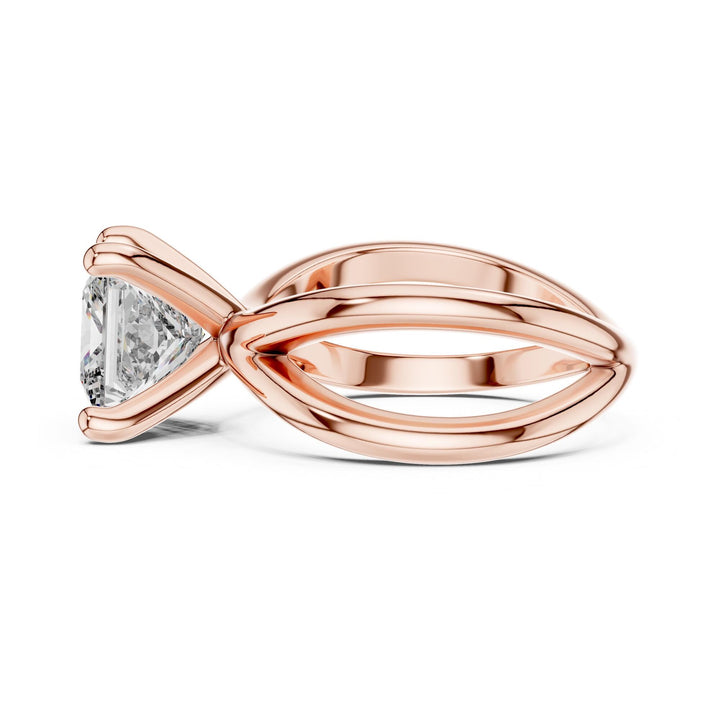 Princess Cut Lab Grown Diamond Solitaire Ring, 3.00ct Total, Solid Gold