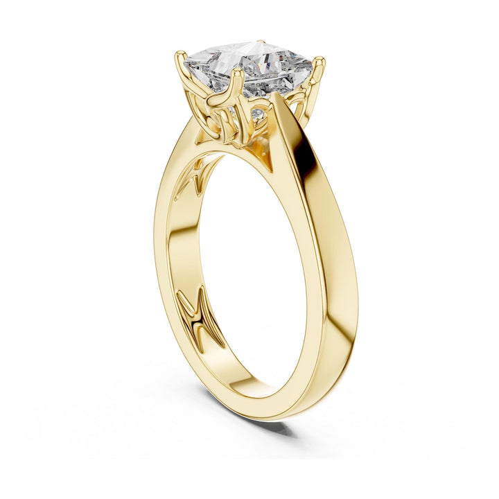 Princess Cut Lab Grown Diamond Solitaire Ring, 1.50ct Total, Solid Gold