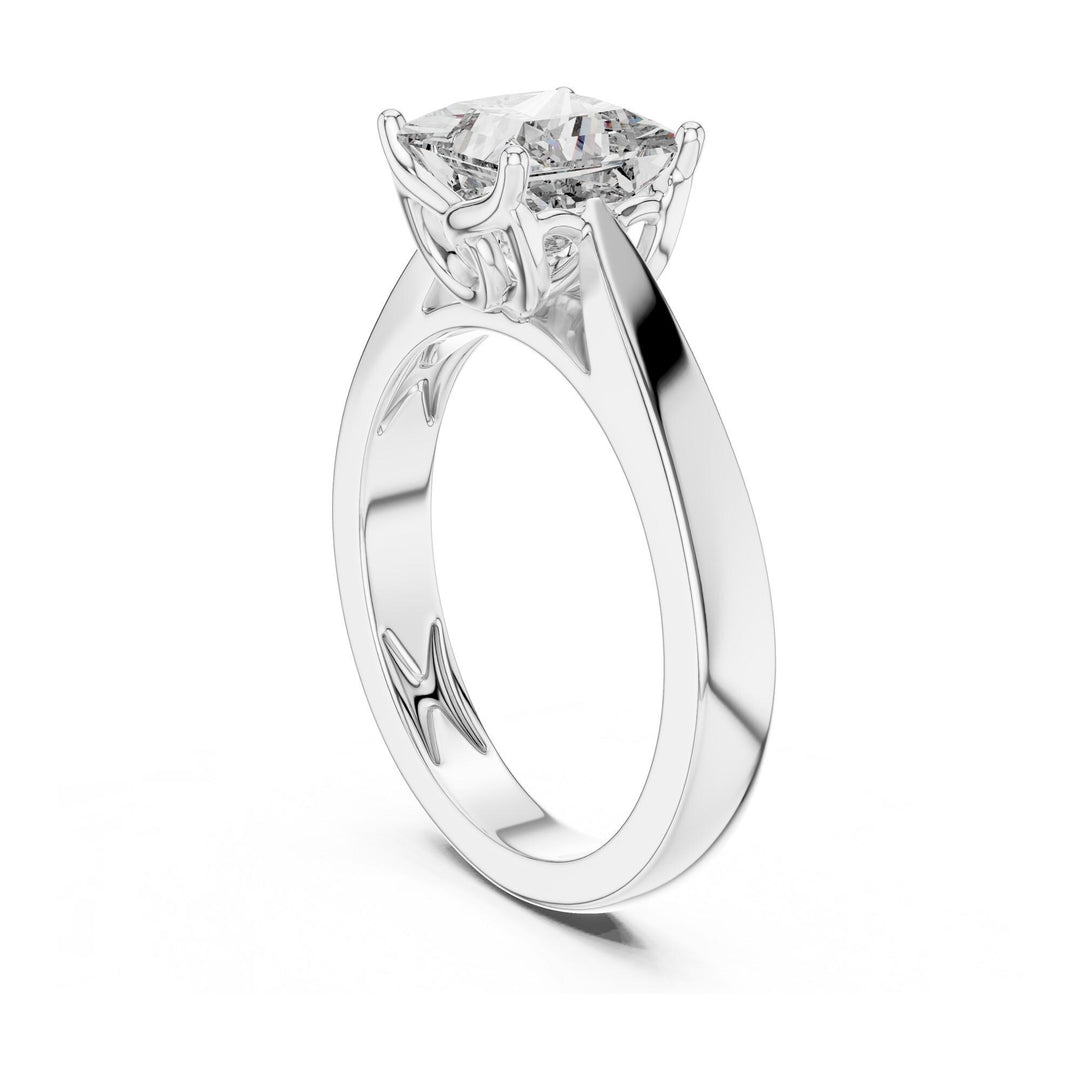 Princess Cut Lab Grown Diamond Solitaire Ring, 1.50ct Total, Solid Gold