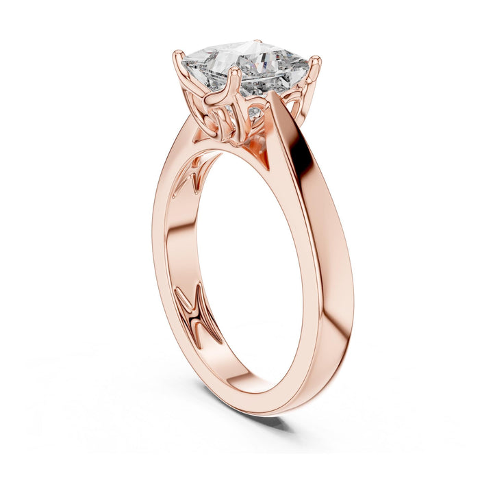 Princess Cut Lab Grown Diamond Solitaire Ring, 1.50ct Total, Solid Gold