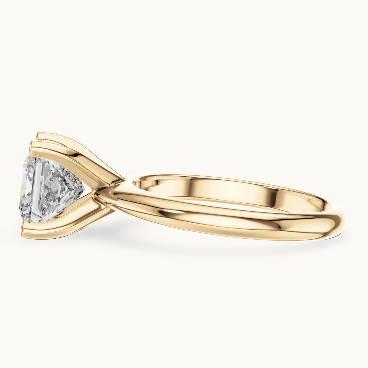 Princess Cut Lab Grown Diamond Solitaire Ring, 2.00ct Total, Solid Gold