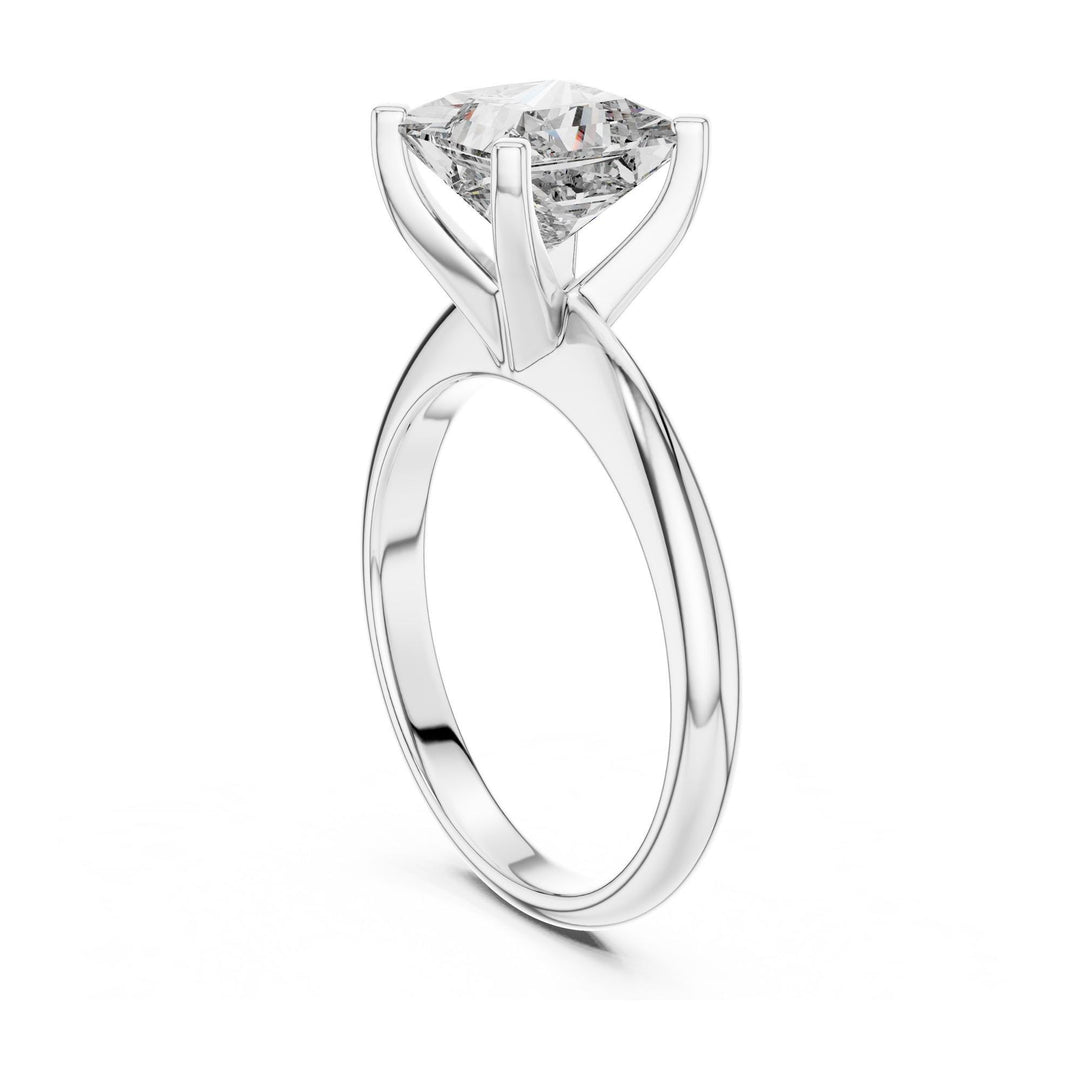 Princess Cut Lab Grown Diamond Solitaire Ring, 2.00ct Total, Solid Gold