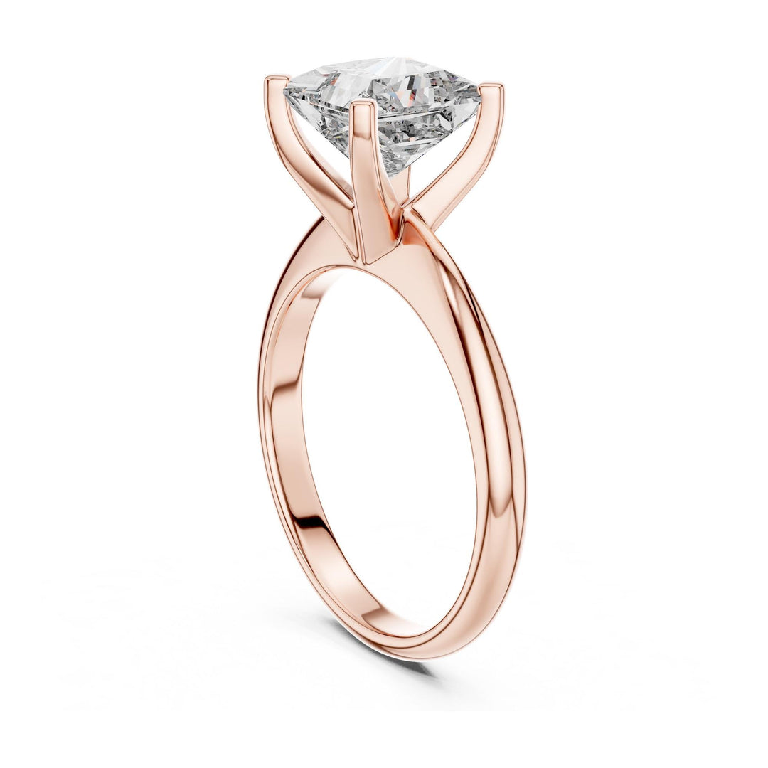 Princess Cut Lab Grown Diamond Solitaire Ring, 2.00ct Total, Solid Gold