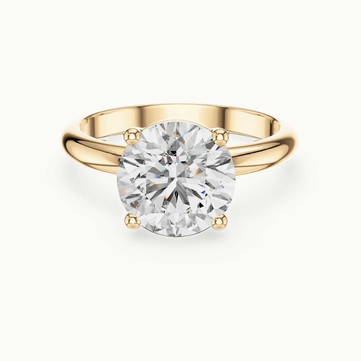 Round Cut Lab Grown Diamond Solitaire Ring, 2.50ct Total, Solid Gold