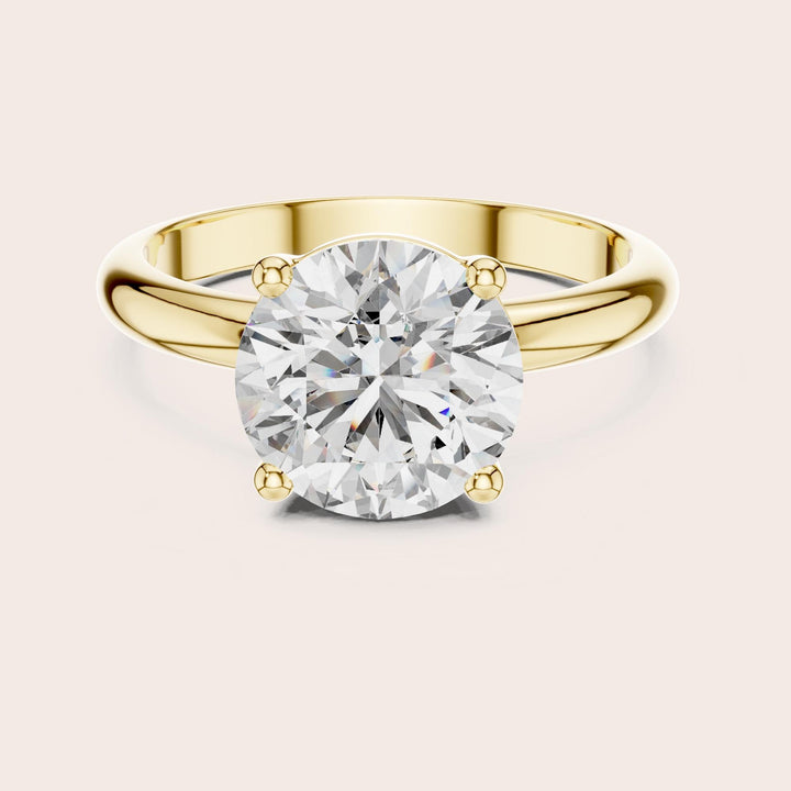 Round Cut Lab Grown Diamond Solitaire Ring, 2.50ct Total, Solid Gold