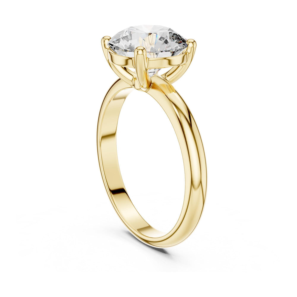 Round Cut Lab Grown Diamond Solitaire Ring, 2.50ct Total, Solid Gold