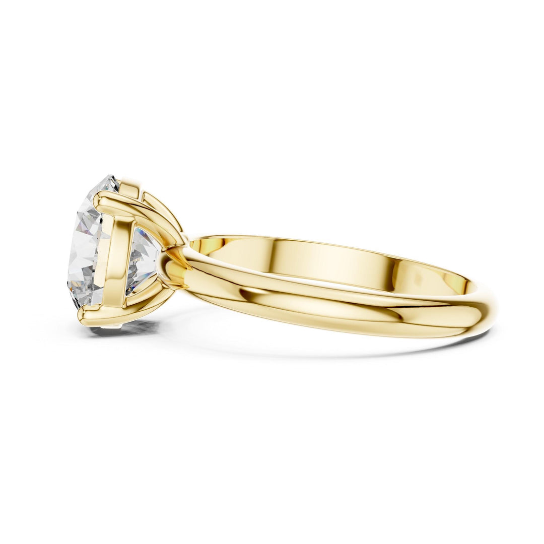 Round Cut Lab Grown Diamond Solitaire Ring, 2.50ct Total, Solid Gold