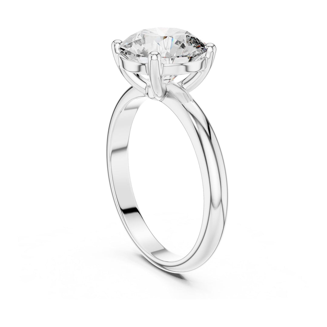 Round Cut Lab Grown Diamond Solitaire Ring, 2.50ct Total, Solid Gold