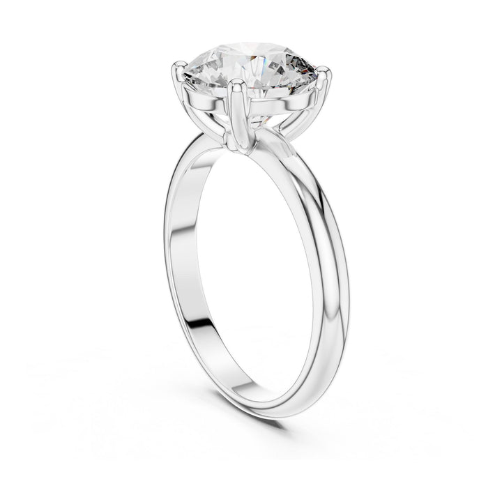 Round Cut Lab Grown Diamond Solitaire Ring, 2.50ct Total, Solid Gold