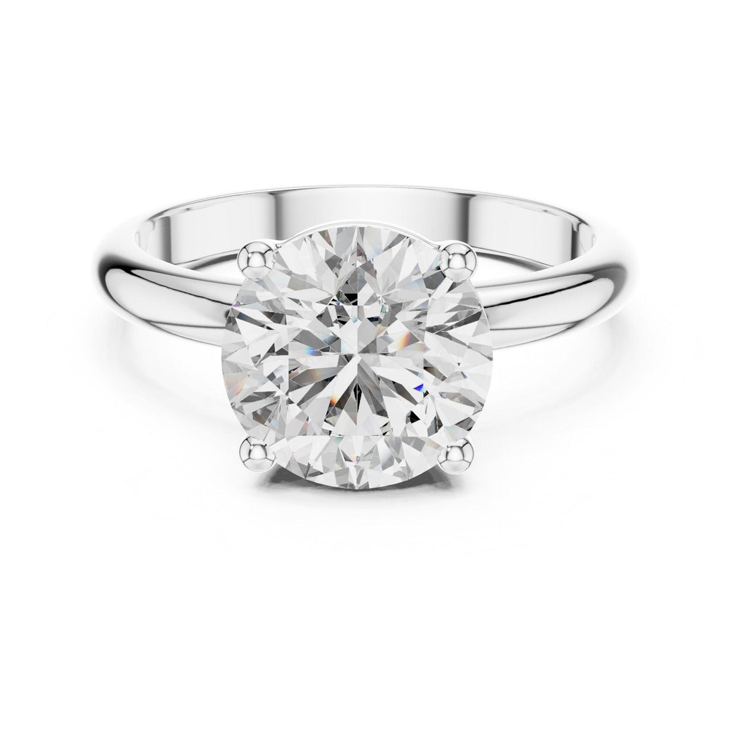 Round Cut Lab Grown Diamond Solitaire Ring, 2.50ct Total, Solid Gold