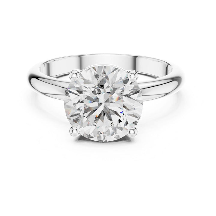 Round Cut Lab Grown Diamond Solitaire Ring, 2.50ct Total, Solid Gold