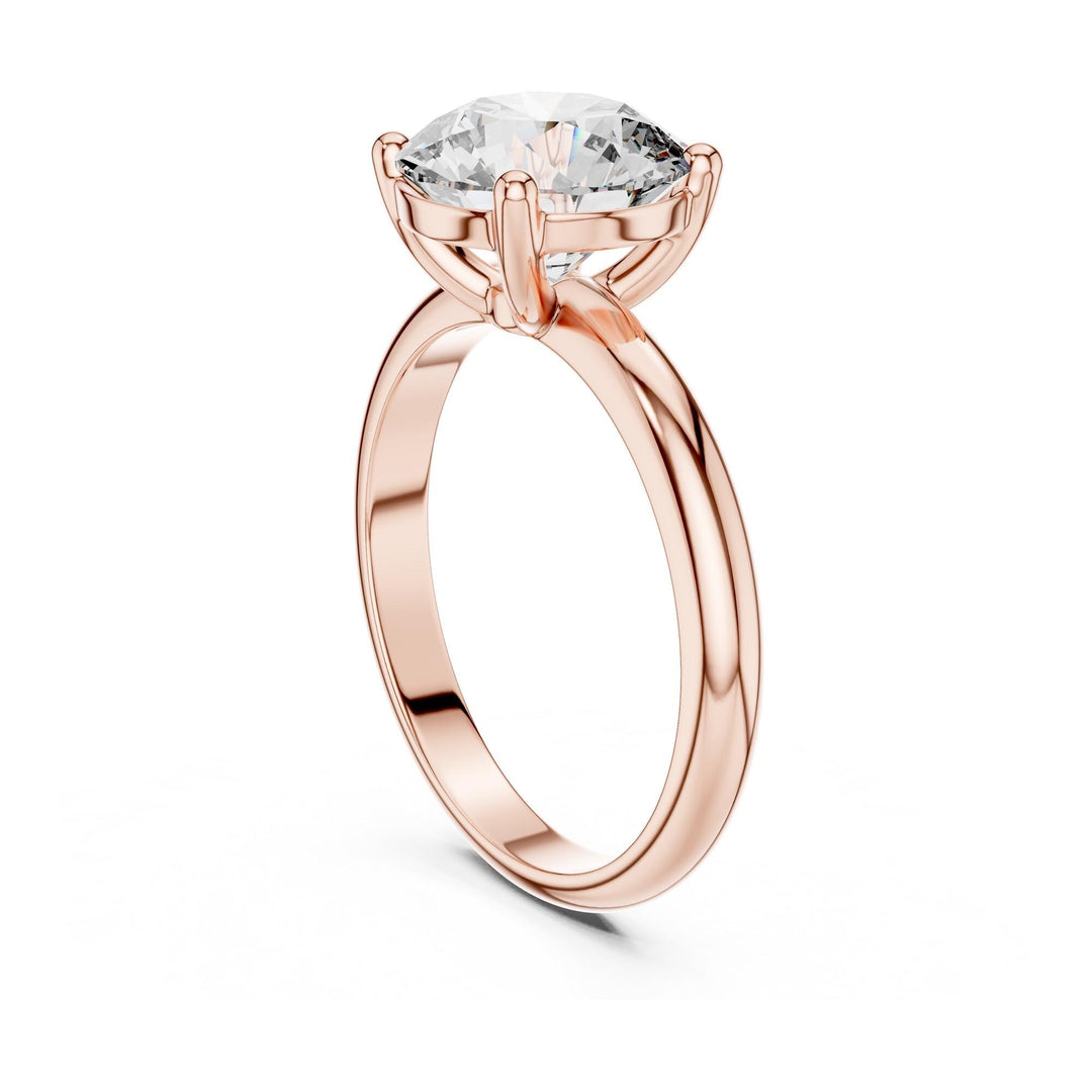 Round Cut Lab Grown Diamond Solitaire Ring, 2.50ct Total, Solid Gold