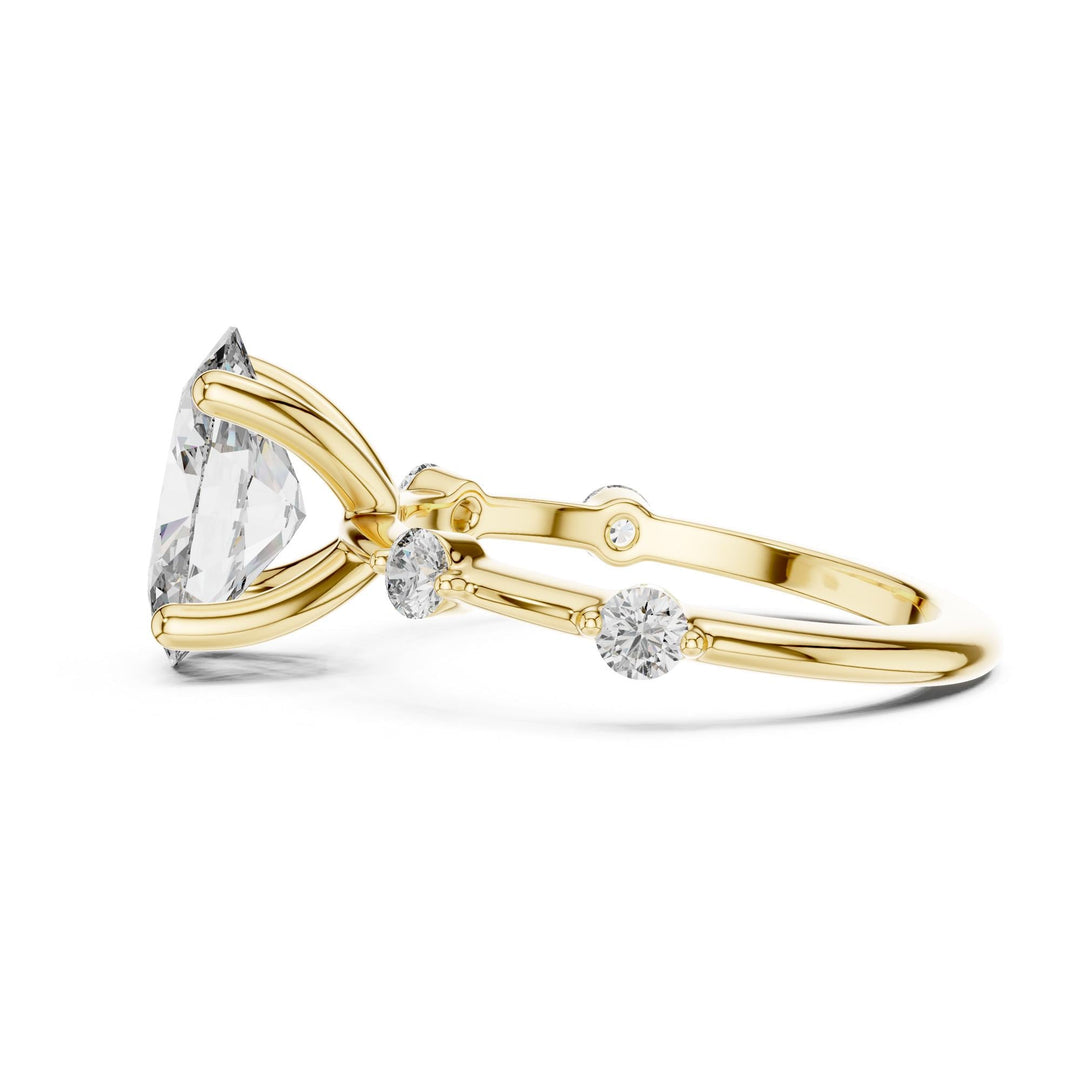 Oval Cut Lab Grown Diamond Solitaire Ring, 2.24ct Total, Solid Gold