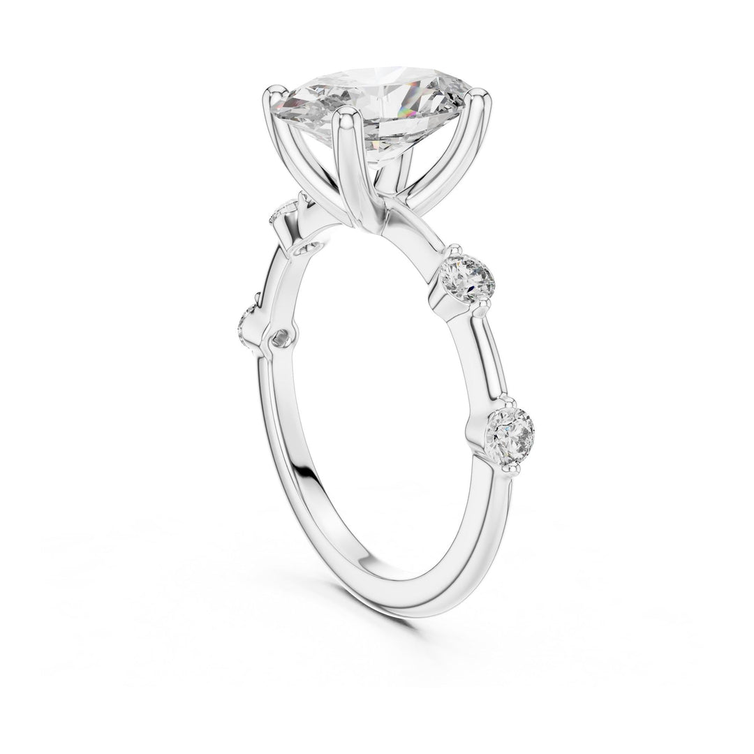 Oval Cut Lab Grown Diamond Solitaire Ring, 2.24ct Total, Solid Gold