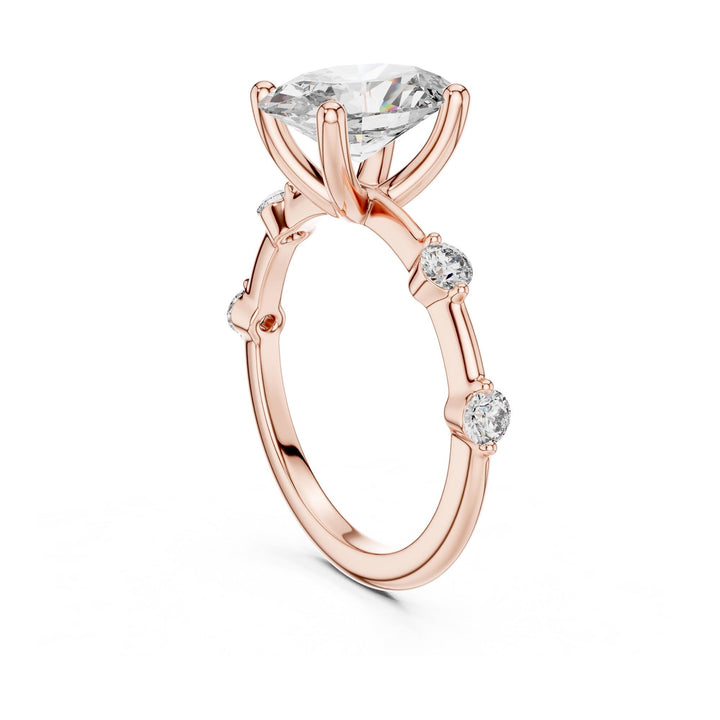 Oval Cut Lab Grown Diamond Solitaire Ring, 2.24ct Total, Solid Gold