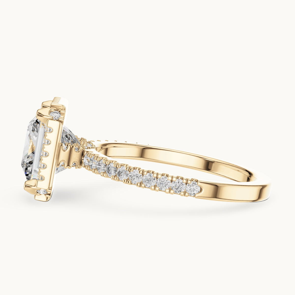 Princess Cut Lab Grown Diamond Solitaire Ring, 2.93ct Total, Solid Gold