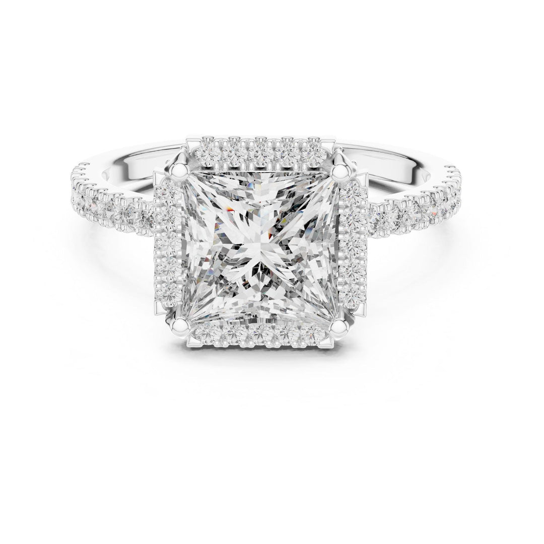 Princess Cut Lab Grown Diamond Solitaire Ring, 2.93ct Total, Solid Gold