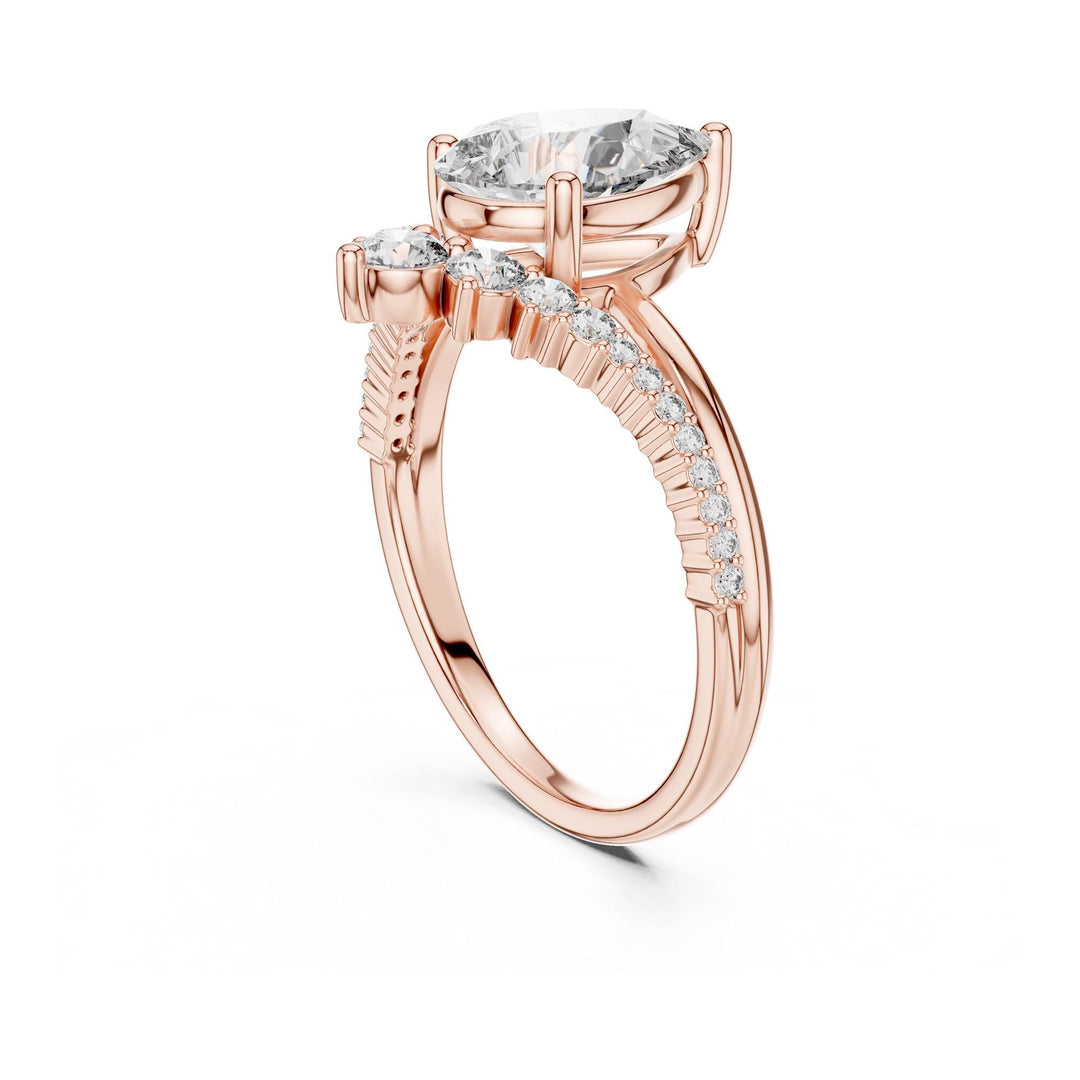 Pear Cut Lab Grown Diamond Solitaire Ring, 2.35ct Total, Solid Gold