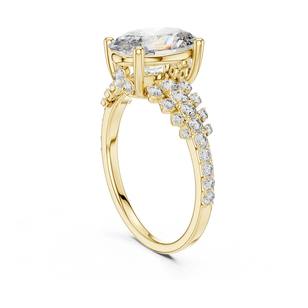 Oval Cut Lab Grown Diamond Solitaire Ring, 2.57ct Total, Solid Gold
