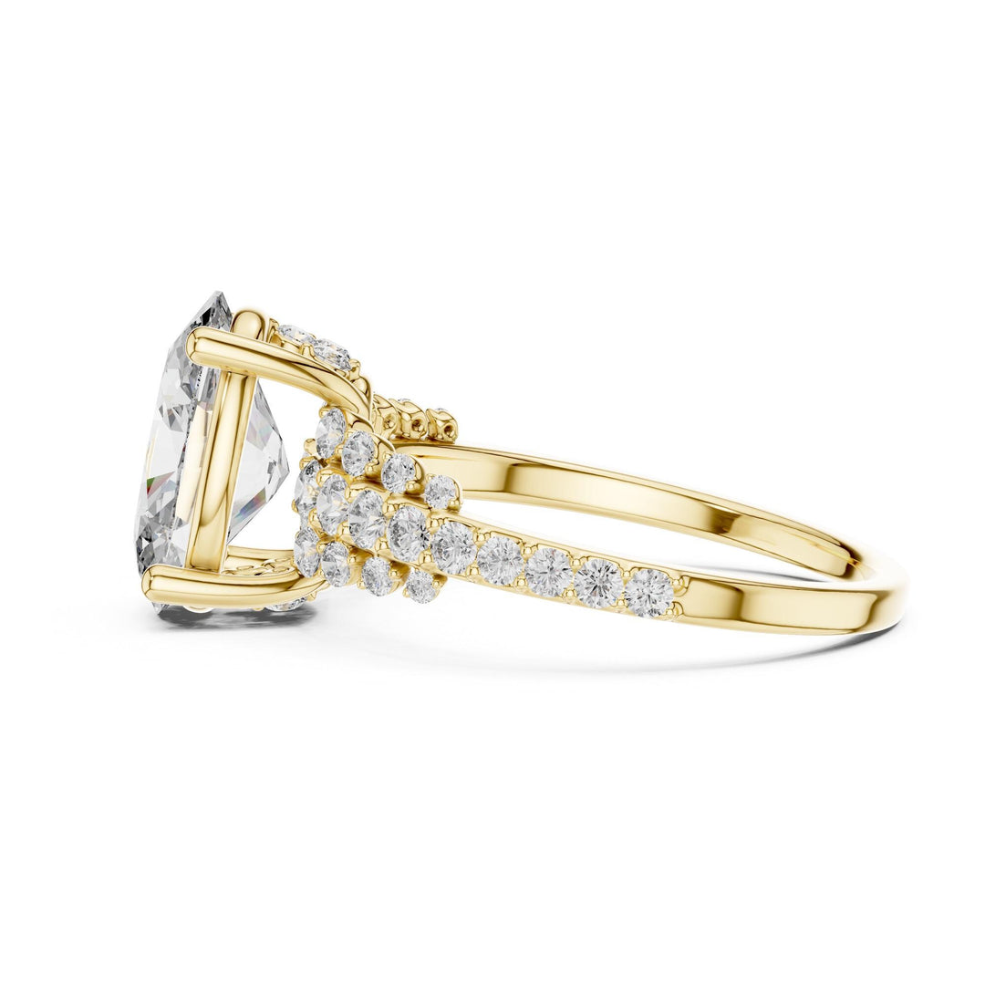 Oval Cut Lab Grown Diamond Solitaire Ring, 2.57ct Total, Solid Gold