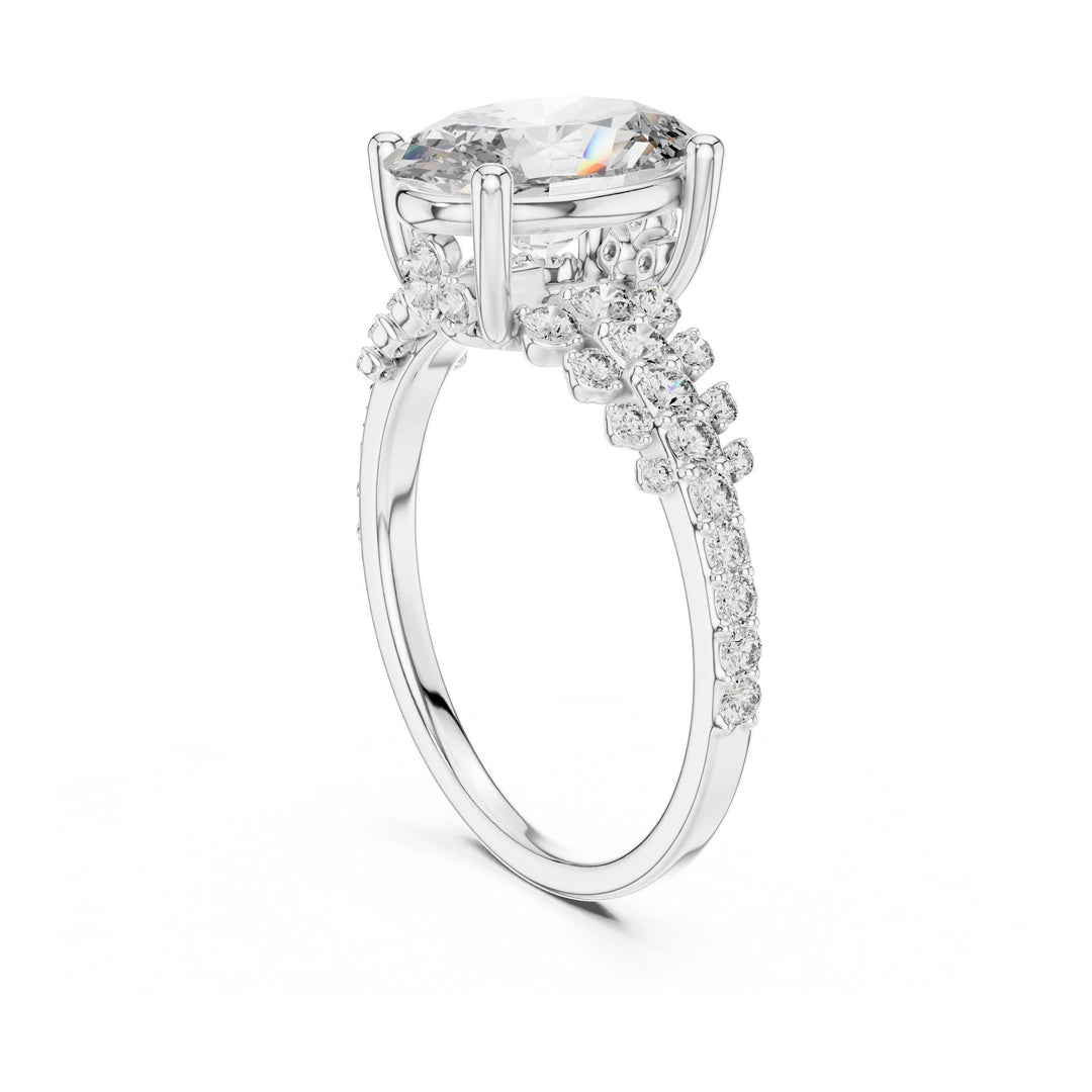Oval Cut Lab Grown Diamond Solitaire Ring, 2.57ct Total, Solid Gold