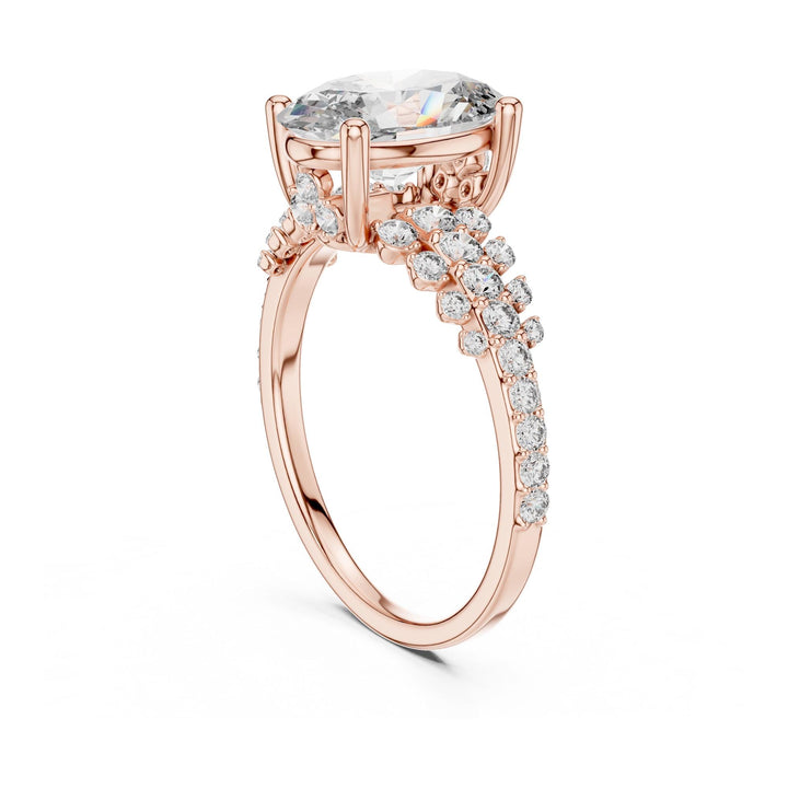 Oval Cut Lab Grown Diamond Solitaire Ring, 2.57ct Total, Solid Gold