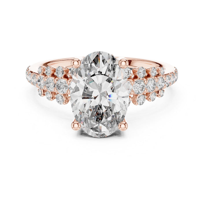Oval Cut Lab Grown Diamond Solitaire Ring, 2.57ct Total, Solid Gold