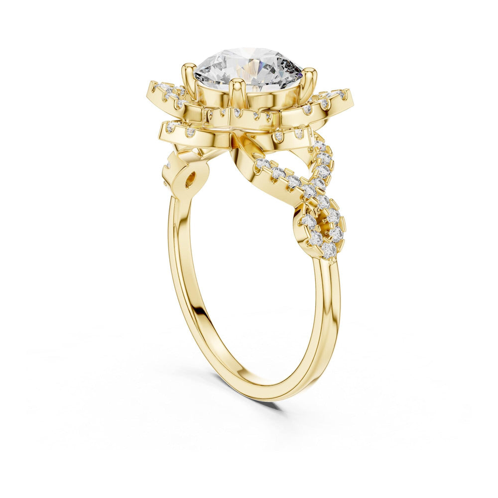 Round Cut Lab Grown Diamond Solitaire Ring, 1.82ct Total, Solid Gold