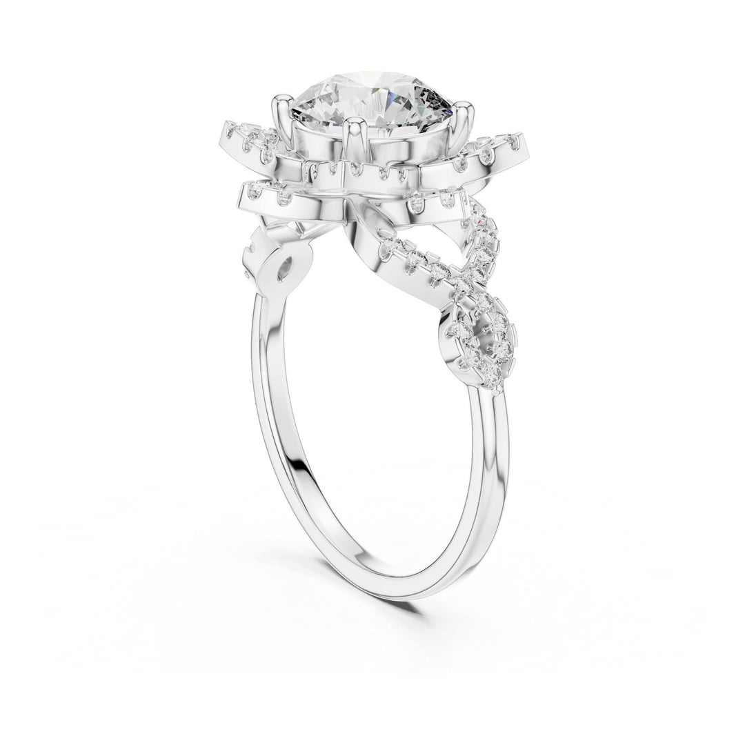 Round Cut Lab Grown Diamond Solitaire Ring, 1.82ct Total, Solid Gold