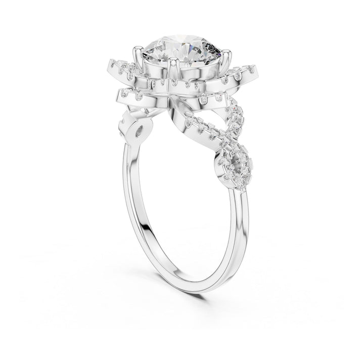 Round Cut Lab Grown Diamond Solitaire Ring, 1.82ct Total, Solid Gold