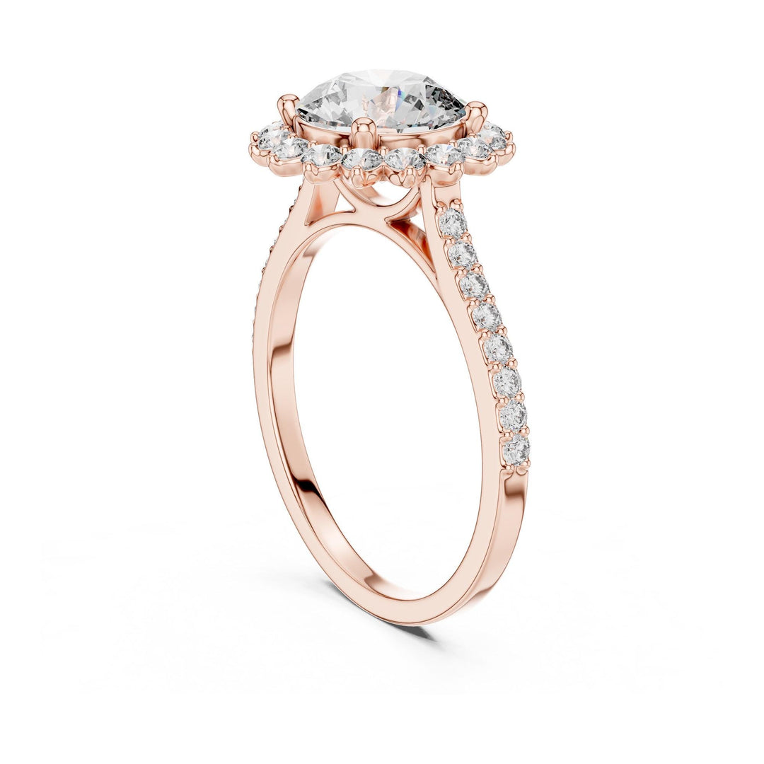 Round Cut Lab Grown Diamond Solitaire Ring, 1.98ct Total, Solid Gold