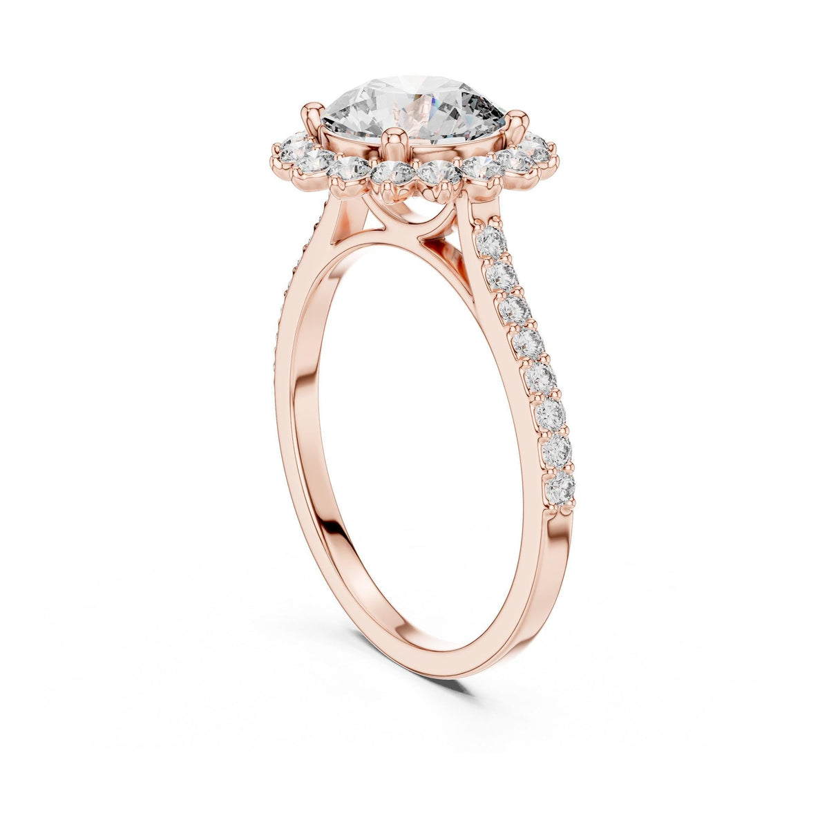 Round Cut Lab Grown Diamond Solitaire Ring, 1.98ct Total, Solid Gold