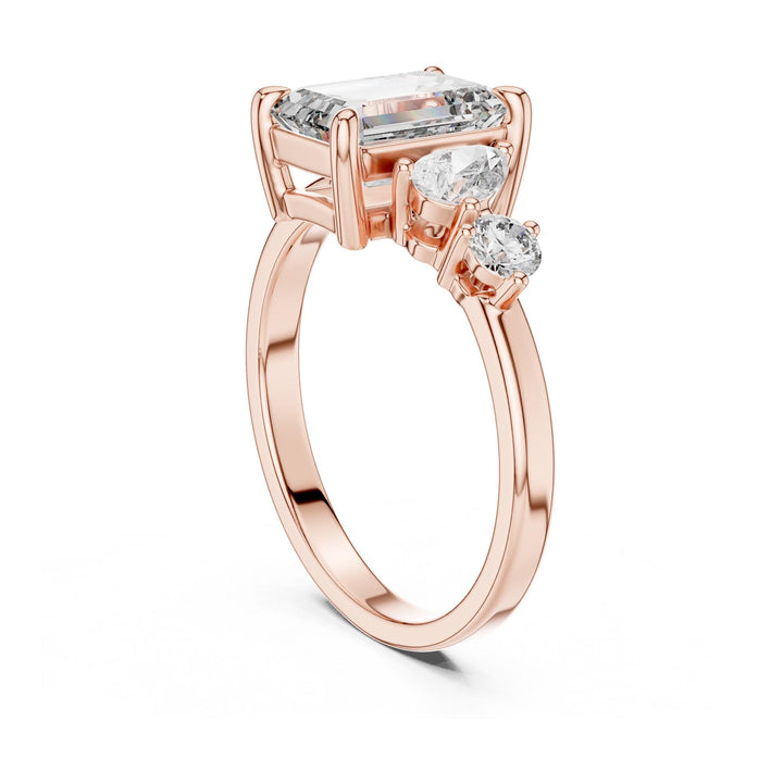 Emerald Cut Lab Grown Diamond Cluster Ring, 2.33ct Total, Solid Gold