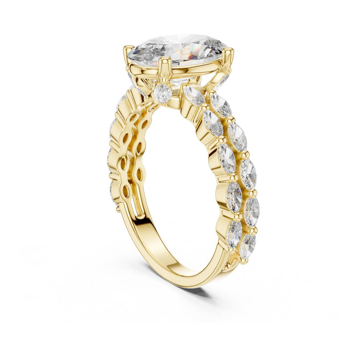 Oval Cut Lab Grown Diamond Solitaire Ring, 2.72ct Total, Solid Gold