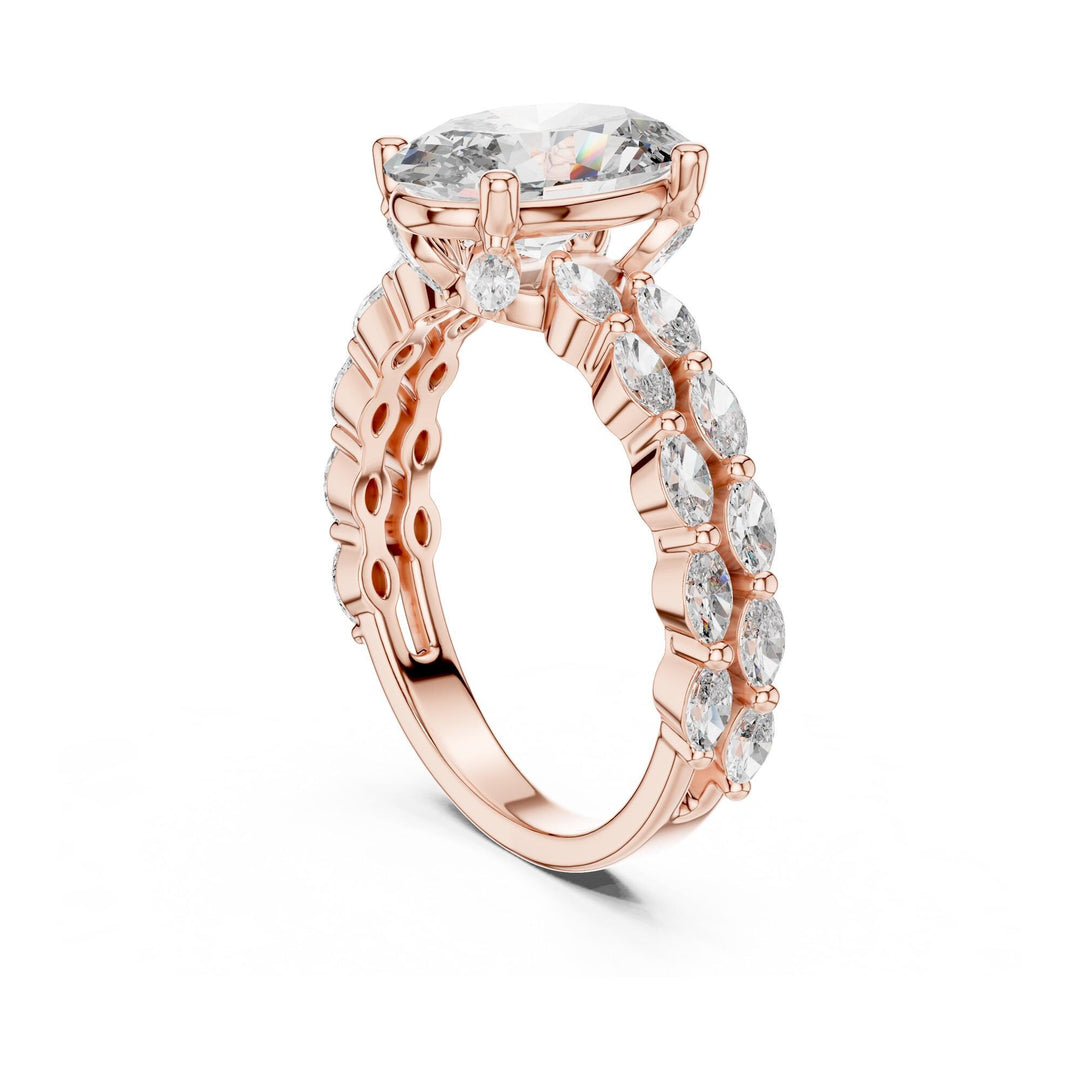 Oval Cut Lab Grown Diamond Solitaire Ring, 2.72ct Total, Solid Gold