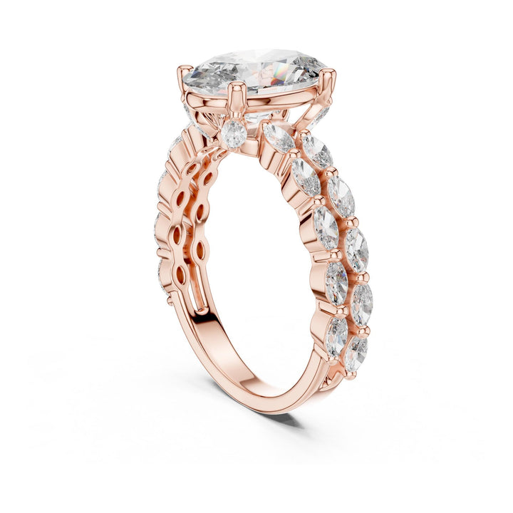 Oval Cut Lab Grown Diamond Solitaire Ring, 2.72ct Total, Solid Gold